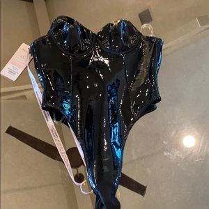 Patent leather corset/bodysuit